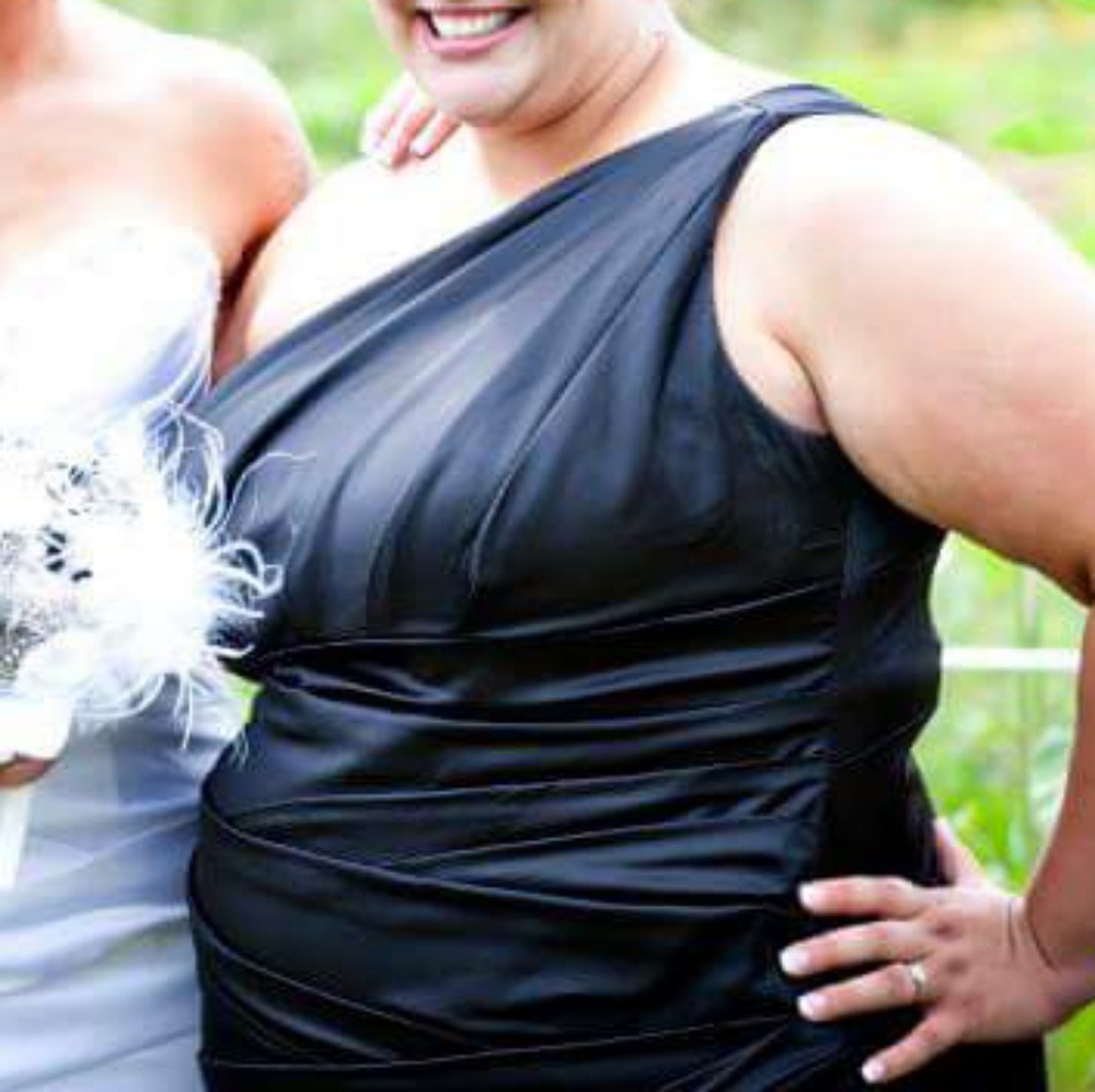 THE little black dress. Size 22, asymmetrical